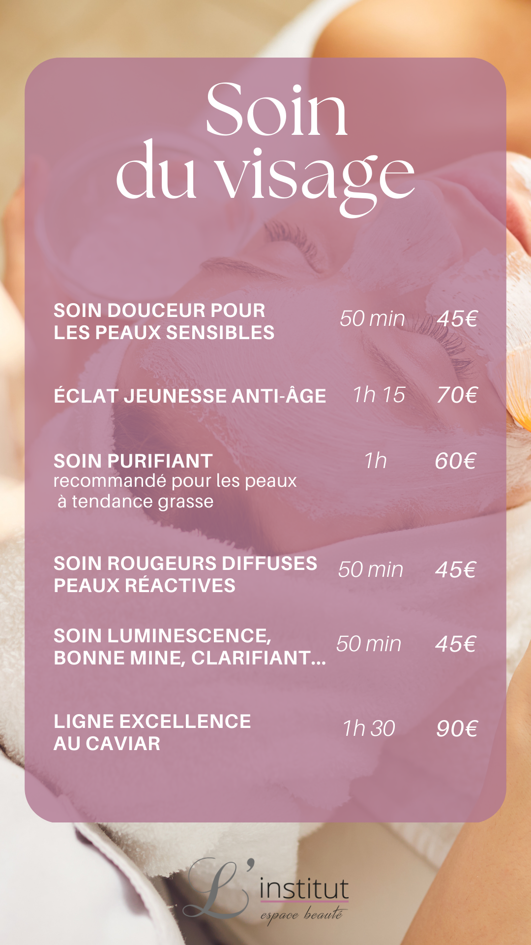 Tarifs institut de beauté — slide 14